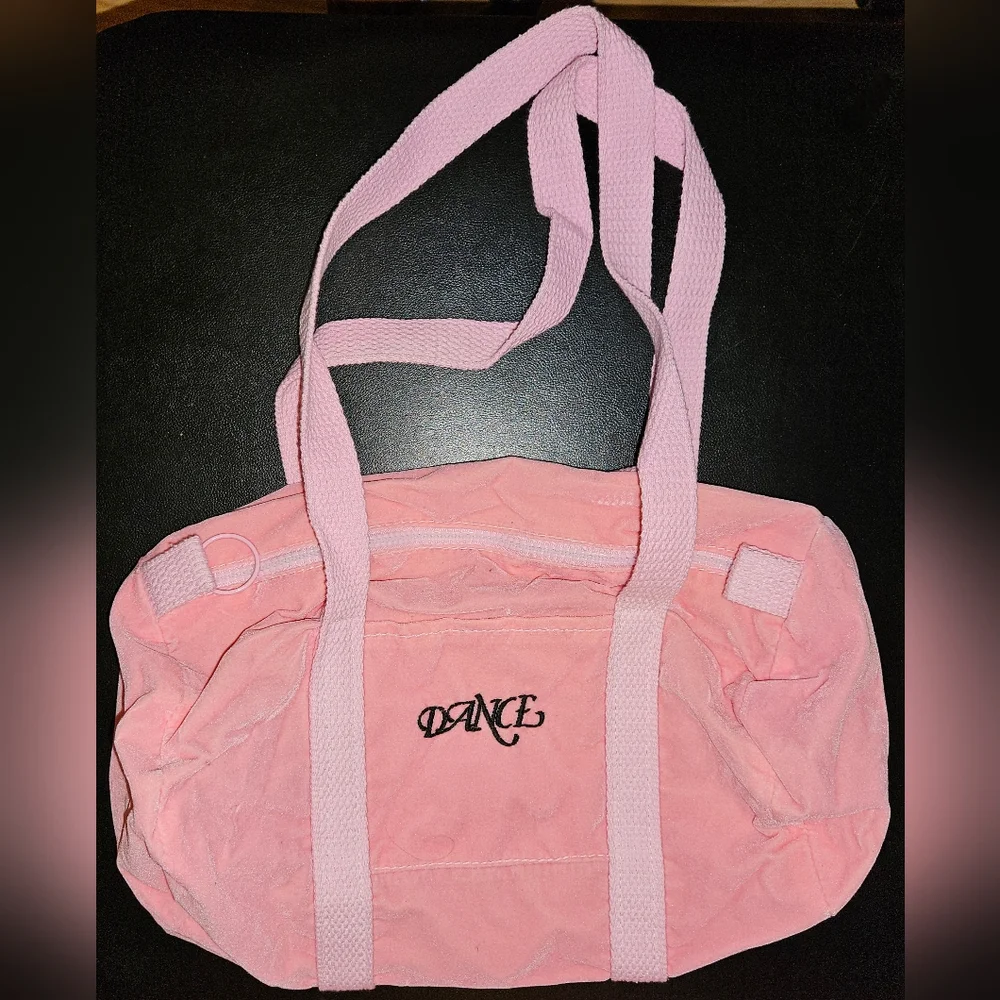New Soft Velvety Pink Dance Bag Approx 14x10